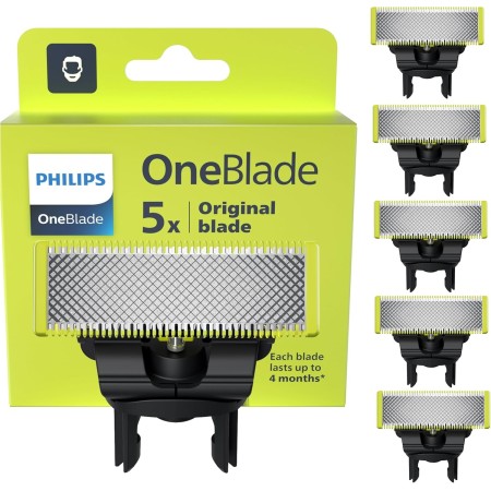 Philips OneBlade, Auténticas Cuchillas de Repuesto Originales Para Recortador de Barba y Maquina de afeitar Hombre, Compatible