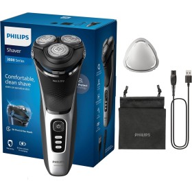 Philips Serie 3000 Afeitadora Eléctrica Hombre, Máquina de Afeitar Barba con Cortapatillas, 27 cuchillas, Cuida la piel, 60min