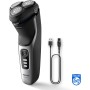 Philips Serie 3000 Afeitadora Eléctrica Hombre, Máquina de Afeitar Barba con Cortapatillas, 27 cuchillas, Cuida la piel, 60min