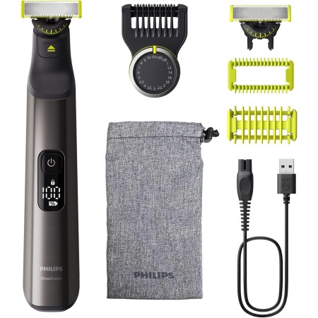Philips OneBlade Pro 360 Auténtico Barbero, afeitadora y recortadora eléctrica facial y corporal, 2x 360 cuchillas, 1x peine de