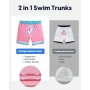 MaaMgic 7" 2 en 1 Bañador con Forro de Compresión con Cremallera Hombre Shorts de Baño Shorts de Playa Traje de Baño para