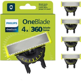 La auténtica Philips QP440/50 OneBlade 360 Cuchillas de Repuesto, para Recortador de Barba y Maquina de afeitar Hombre,