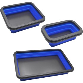 Juego de 3 Conchas Magnéticas de Fijación, Bandejas Magnéticas de Silicona, Bandejas Plegables, Accesorios de Taller para