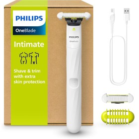 PHILIPS OneBlade Intimate, Mujer y hombre, Maquinilla de depilación para la zona íntima, ingles y axilas, afeita y recorta,