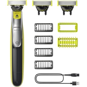 Philips OneBlade 360 Auténtico Barbero, afeitadora y recortadora eléctrica facial y corporal, 3x 360 cuchillas, 4x peine para