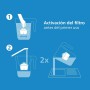 Philips Water Filtro de jarra + 12 cartuchos de filtro de repuesto, Filtración Avanzada, flujo rápido, temporizador electrónico,