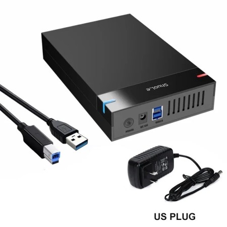 Caja HDD de 3,5 pulgadas, lector de disco duro externo USB 3,0 a SATA,