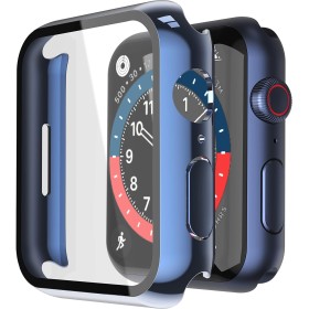 Misxi [2 Piezas Funda con Cristal Templado Protector de Pantalla para Apple Watch Series 9 Series 8 Series 7 45mm, HD PC