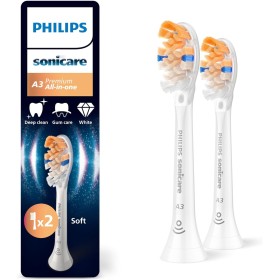 Philips Sonicare A3 Premium All-in-One, cabezales de cepillo dental de repuesto originales, blanco, paquete de 2, HX9092/87