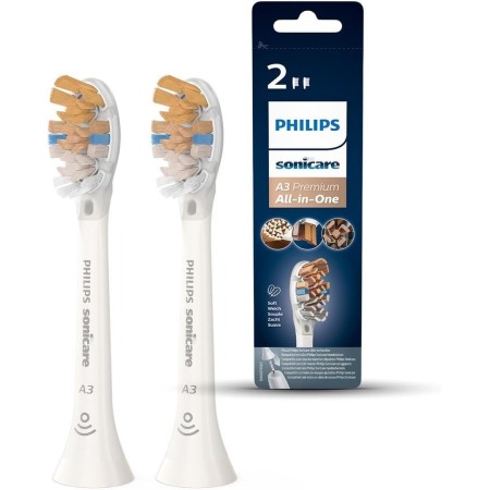 Philips Sonicare A3 Premium All-in-One, cabezales de cepillo dental de repuesto originales, blanco, paquete de 2, HX9092/87