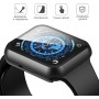 Misxi [2 Piezas] Negro PC Funda con Cristal Templado Protector de Pantalla para Apple Watch Series 9 (2023) Series 8 Series 7