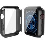 Misxi [2 Piezas] Negro PC Funda con Cristal Templado Protector de Pantalla para Apple Watch Series 9 (2023) Series 8 Series 7