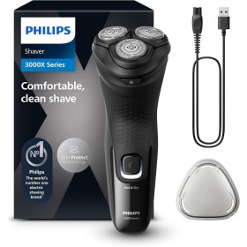 Philips Serie X3000 Afeitadora Eléctrica Hombre, Máquina de Afeitar Barba con Cortapatillas, 27 cuchillas, Cuida la piel, 40min
