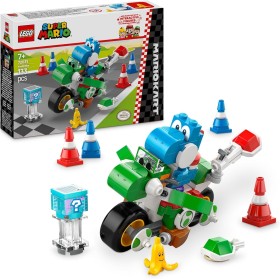 LEGO Super Mario: Mario Kart: Moto Yoshi de Juguete, Regalo Gamer de Nintendo para Niños y Niñas de 7 Años o Más, Figura del