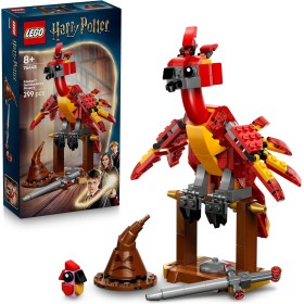 LEGO Harry Potter Fawkes: Fénix de Dumbledore - Figura de Ave Fénix de Juguete para Jugar y Exponer - Sombrero Seleccionador y