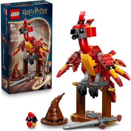 LEGO Harry Potter Fawkes: Fénix de Dumbledore - Figura de Ave Fénix de Juguete para Jugar y Exponer - Sombrero Seleccionador y