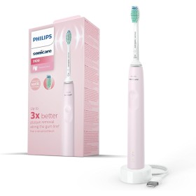 PHILIPS SONICARE HX3671 / 11 Cepillo de dientes electrico Serie 3000 1 modo - 1 intensidad - Rosa + 1 cabezal de cepillo, Rosa