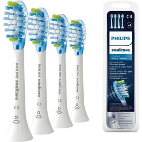 Philips Sonicare Cabezales de cepillo dental sónico estándar Original C3 Premium Plaque Defence: paquete de 4 unidades en negro