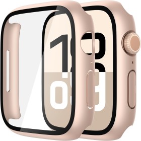 Misxi 2 Piezas Funda Protectora de PC con Protector Pantalla de Vidrio Templado para Apple Watch Series 10 42mm, Ultrafino