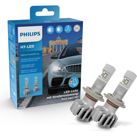 Philips automotive lighting Ultinon Pro6000 Boost H7 LED Boost lámpara LED homologada, 300% más brillante, 5.800K, diseño