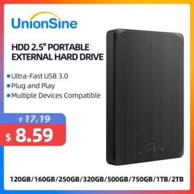 UnionSine-disco duro externo portátil HDD de 2,5 ", 2/6 piezas, 500gb/