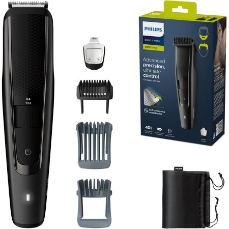 Philips Barbero Serie 5000 BT5515/15 - Recortadora de barba con 40 posiciones de longitud, resistente al agua y cuchillas