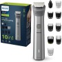 Philips Recortadora todo en uno serie 5000, Recortadora de barba, Máquina de afeitar y cortapelos, 10 piezas para Cabeza, Barba,
