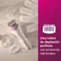 Philips Afeitadora de Mujer Serie 6000, 4 accesorios, Incluye Guante Exfoliante, Peine Guia y Cepillo de Limpieza, BRP136/00,