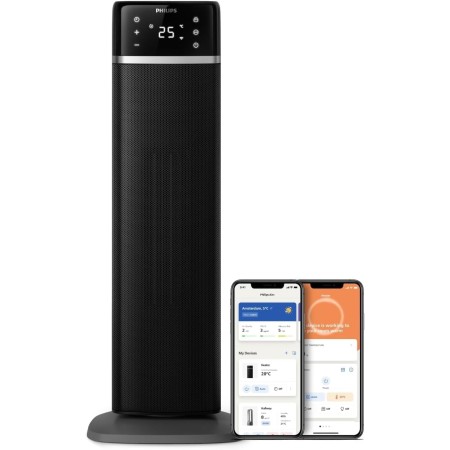 Philips Calefactor de torre Serie 5000 conectado, 2000W, hasta 50 % de ahorro energético, 4 modos, pantalla de temperatura, 5