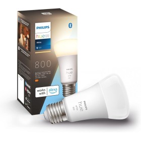 Philips Hue - Bombilla led inteligente, casquillo E27, Luz cálida regulable, 9W - 800 lumens, Bluetooth, Compatible con Zigbee y