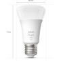 Philips Hue - Bombilla led inteligente, casquillo E27, Luz cálida regulable, 9W - 800 lumens, Bluetooth, Compatible con Zigbee y