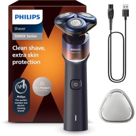Philips Serie X5000 Afeitadora Eléctrica Hombre, Máquina de Afeitar Barba, 27 cuchillas, Cuida la piel, Cabezal flexible 360º,