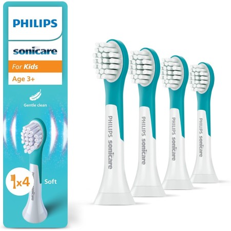 Philips Sonicare for Kids Cabezales de cepillo dental sónico Original Compact para niños a partir de 3 años: paquete de 4