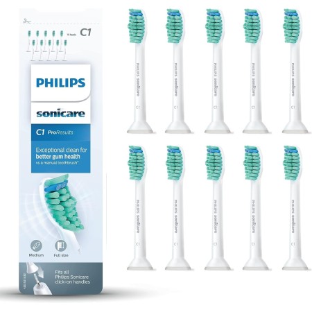 Philips Sonicare C1 ProResults, cabezales de cepillo dental de repuesto originales, blanco, paquete de 4, HX6014/87