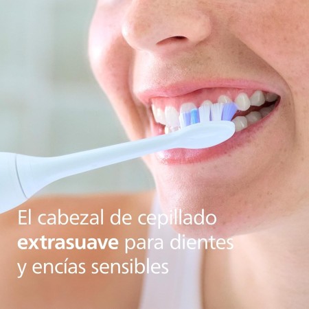 Philips Sonicare S2 Sensitive, cabezales de cepillo dental de repuesto originales, blanco, paquete de 2, HX6052/87