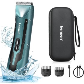 KENSEN Afeitadora Corporal Masculina, IPX7 Impermeable Depiladora Corporal en Seco y Húmedo con Luz LED, Cuchillas de Cerámica,