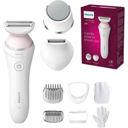 Philips Serie 8000 - Afeitadora de radio con 8 accesorios en juego de guante de pedicura, lima de pedicura (modelo BRL176/00)