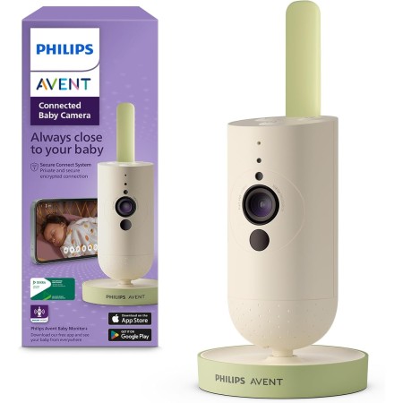 Philips Avent Vigilabebés Conectado con App, cifrado Privado y Seguro, Audio, Zoom 2X, visión Nocturna, activación automática