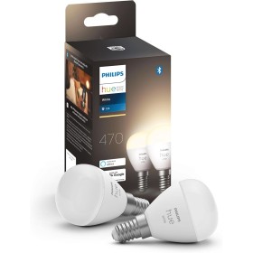 Philips Hue - Bombilla LED Inteligente, E14, Esférica pequeña, Luz cálida regulable, 5.7W 470 Lumens, Compatible con Alexa y