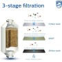 Philips - Juego de filtro de ducha de agua de 3 etapas, ablandador de agua, doble malla, KDF, certificado NSF, reduce