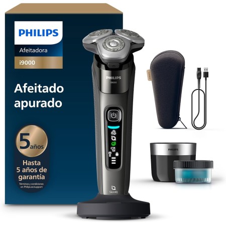 Philips Serie 9000 Afeitadora Eléctrica Hombre, Máquina de Afeitar Barba con Recortadora, 72 cuchillas, 60min de uso, En Seco y