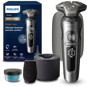 Philips S9000 Prestige, Afeitadora Eléctrica Hombre, Máquina de Afeitar Barba en Seco y Mojado, Tecnología Levanta y Corta