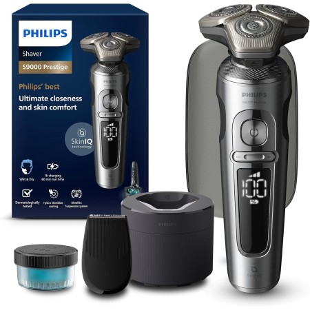 Philips S9000 Prestige, Afeitadora Eléctrica Hombre, Máquina de Afeitar Barba en Seco y Mojado, Tecnología Levanta y Corta