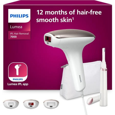 Philips Lumea serie 7000, dispositivo de depilación IPL, alternativa de depilación láser con lápiz recortador compacto satén, 3