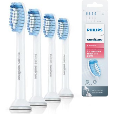 Philips Sonicare Cabezales Originales S Sensitive Standard para Cepillo de Dientes Eléctrico Sónico – Paquete de 4 unidades en