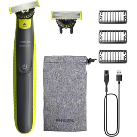 Philips OneBlade 360 Auténtico Recortadora y afeitadora eléctrica para barba, 2 cuchillas 360, 3 peines para barba incipiente