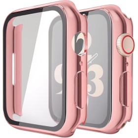 [2 Piezas] Misxi Funda con Cristal Templado Protector de Pantalla para Apple Watch Series 9 Series 8 Series 7 45mm, HD