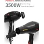 Secador de Pelo Profesional Iónico Motor AC 3500W, Secador de Pelo Viaje Cerámica Luz Azul con Difusor y Boquilla Concentradora,