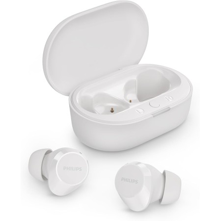 PHILIPS TAT1209WT Auriculares True Wireless con Bluetooth - Auriculares pequeños, Gran Valor, un Sonido Natural con Graves