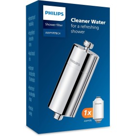 Filtro de ducha en línea Philips Water, 1 cartucho incluido, capacidad de filtración hasta 50 000 L, color cromado, reduce el